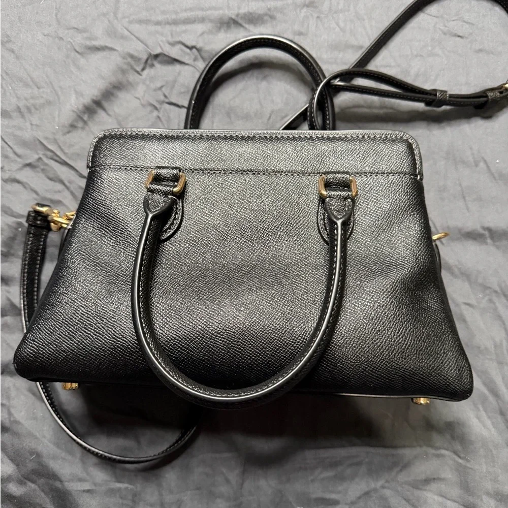 Coach Black Saffiano Leather Satchel with Gold Logo - Picture 4 of 4